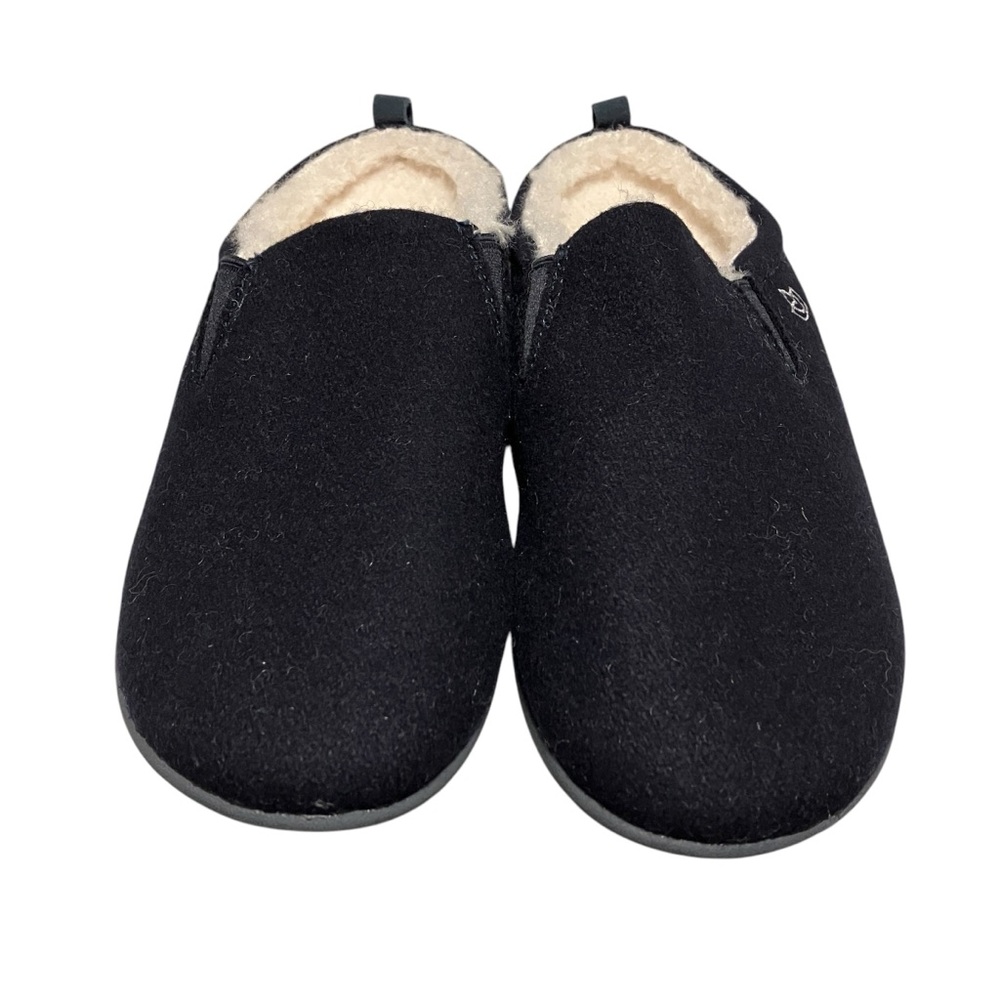 Spenco Black Fleece Lined Wool Blend Black Slip On Slipper House Shoes Womens 9 - Picture 3 of 13